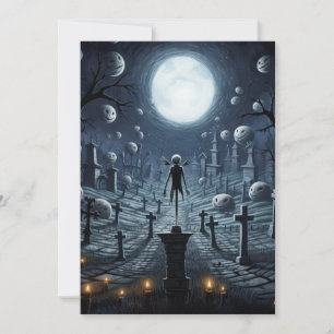 Festividades Cartão de Halloween de Cemitério