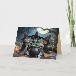 Festividades Cartão de Halloween de Gato Macbeth Fofo