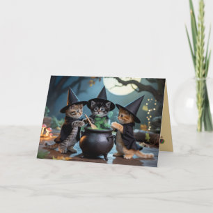 Festividades Cartão de Halloween do Gato Macbeth Fofo