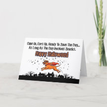 Cartão de Halloween do Super Cachorro – Cape On, E