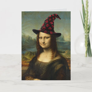 Festividades Cartão de Halloween engraçado da Mona Lisa