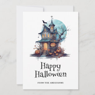 Festividades Cartão de Halloween Feliz para Casa Assombrada por
