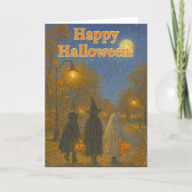 cartão de Halloween para quem doces ou traves