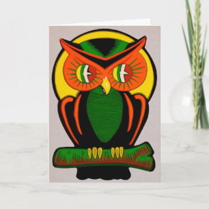Festividades Cartão de Halloween Retro Owl