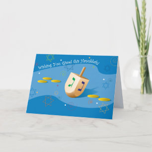 Festividades Cartão de Hanukkah com Dreidel