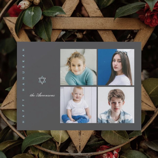 Festividades Cartão de Hanukkah com Foto da Estrela de Davi (Criador carregado)