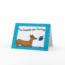 Cartão de Hanukkah do Dachshund