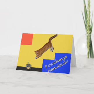 Festividades Cartão de Hanukkah do gato de Kowabunga