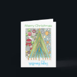 Festividades Cartão de Hanukkah do Natal<br><div class="desc">Cartão do Natal e do Hanukkah (apenas volta sobre para ver o outro feriado)</div>