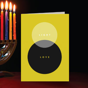 Festividades Cartão de Hanukkah Dobrável Moderno Luz & Amor Dou