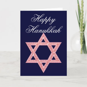 Festividades Cartão de Hanukkah Estrela de Davi com Joia Rosa 1