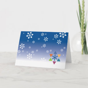 Festividades Cartão de Hanukkah - estrelas judaicas do floco d