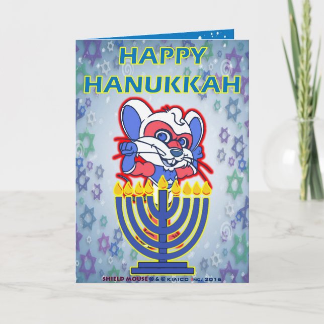 Festividades Cartão de Hanukkah Feliz de MOUSE SHIELD 2016 (Frente)