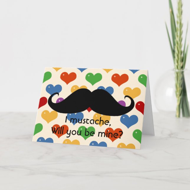 Festividades Cartão de hipster de bigode engraçado (Frente)