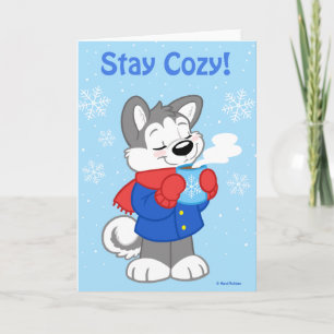 Festividades Cartão de husky fofo