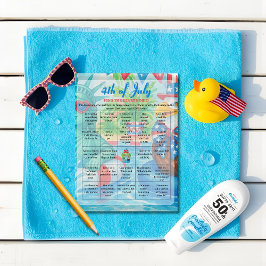 Festividades Cartão de jogo Bingo do Partido da piscina 4 de ju