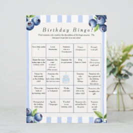 Festividades Cartão de jogo de Bingo de aniversário de mirtilo 