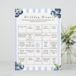 Festividades Cartão de jogo de Bingo de aniversário de mirtilo 