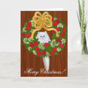 Festividades Cartão de Kitten Natal