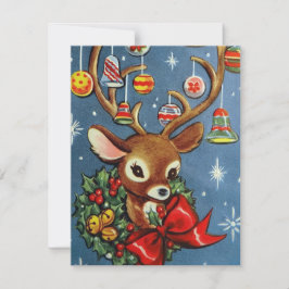 Festividades cartão de mensagem de adição de reindeer de Natais