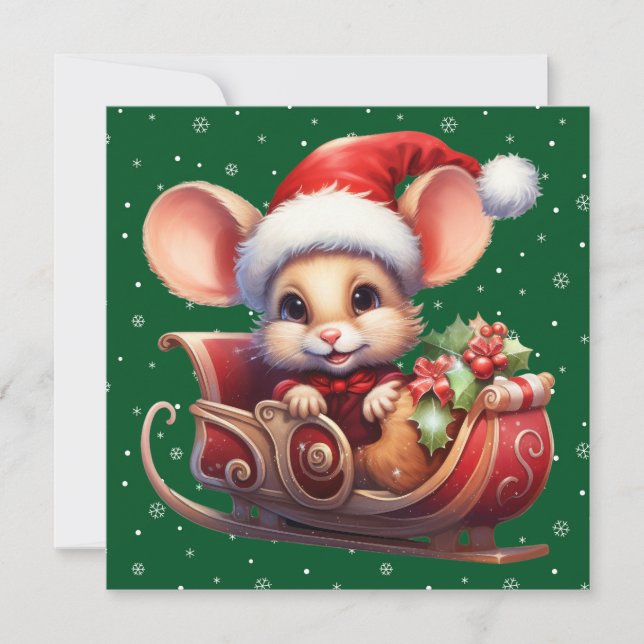 Festividades Cartão de Mouse Feliz de Natal (Frente)