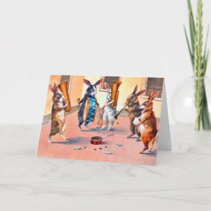 Festividades Cartão de Músicos Coelhinhos de Páscoa