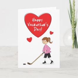 Festividades Cartão de Namorados de Hóquei para Garota Cartoon