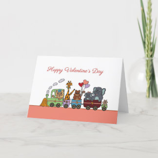 Festividades Cartão de Namorados feliz - trem engraçado com ani