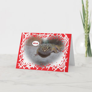 Festividades Cartão de Namorados Winking Leopard Gecko Lizard