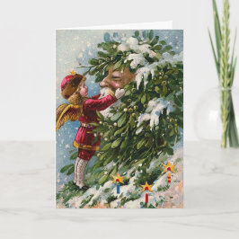Festividades Cartão de Natais vintages "Mistletoe"