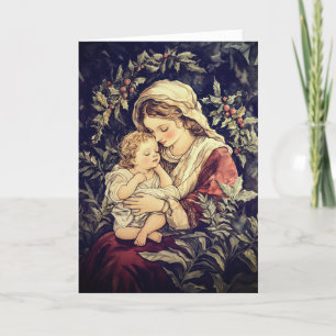 Festividades Cartão de Natais vintages para Crianças da Madonna