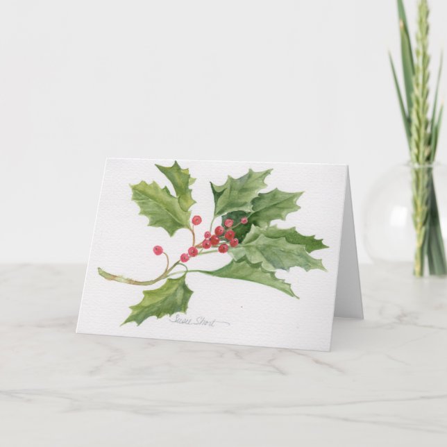 Festividades Cartão de Natal 09CCS2-6 da aguarela (Frente)