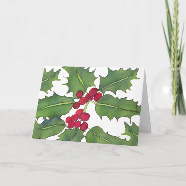 Festividades Cartão de Natal 1 do azevinho (Frente)