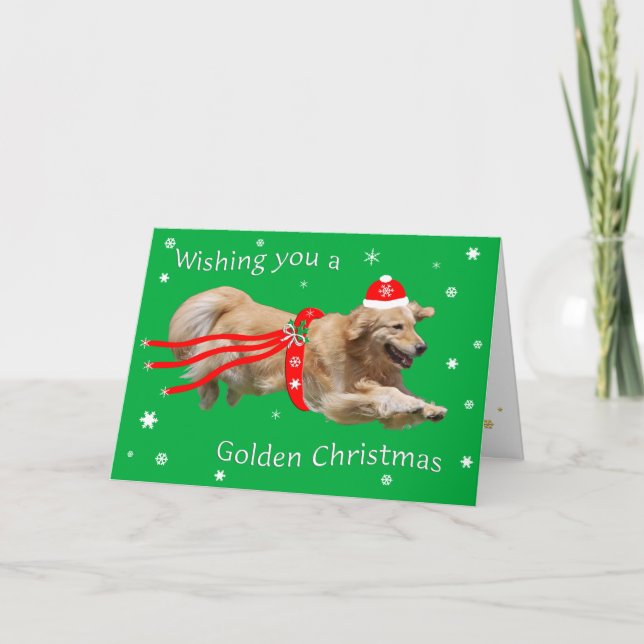 Festividades Cartão de Natal 2013 do golden retriever (Frente)
