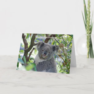 Festividades Cartão de Natal adorável feliz do koala de