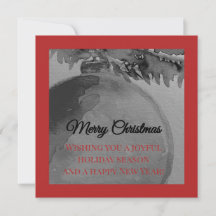 Cartão de Natal Adorno Carmesim – Elegante Cartão 