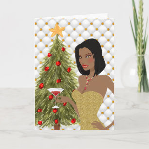 Festividades Cartão de Natal Afro-Americano