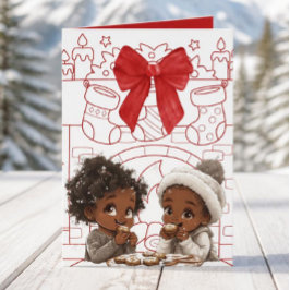 Festividades Cartão de Natal Afro-Americano
