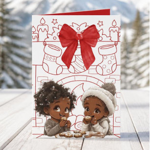 Festividades Cartão de Natal Afro-Americano