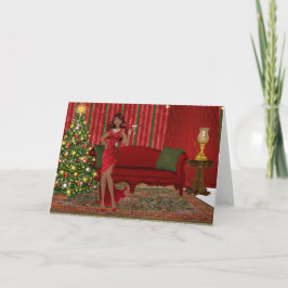 Festividades Cartão de Natal Afro-Americano
