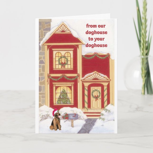 Festividades Cartão de Natal Airedale terrivel (Frente)