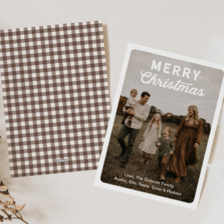 Festividades Cartão de Natal Alegre com Foto de Família em Ging