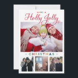 Festividades Cartão de Natal alegre do azevinho<br><div class="desc">Mostre fora sua família com este cartão de Natal</div>