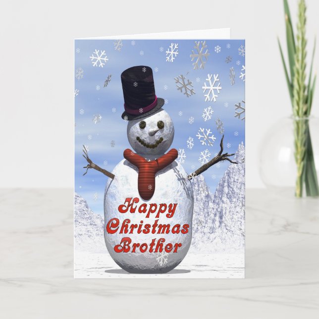 Festividades Cartão de Natal alegre do boneco de neve para o (Frente)