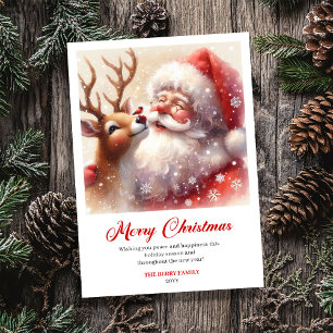 Festividades Cartão de Natal Alegre do Papai Noel Pacífico e Ru
