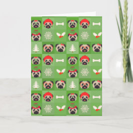 Festividades Cartão de Natal alegre do Pug