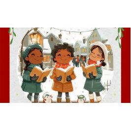 Festividades Cartão de Natal Alegres Caroleiros