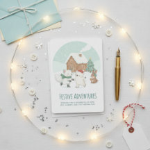 Cartão de Natal Amigável de Inverno Fofo
