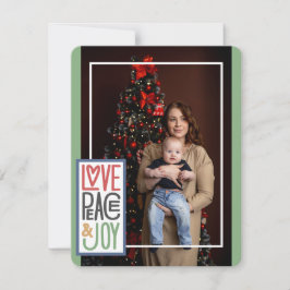 Festividades Cartão de Natal Amor Paz & Alegria (adicione sua p