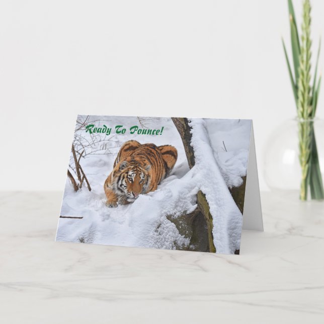 Festividades Cartão de Natal Amur Tiger 2015 (Frente)